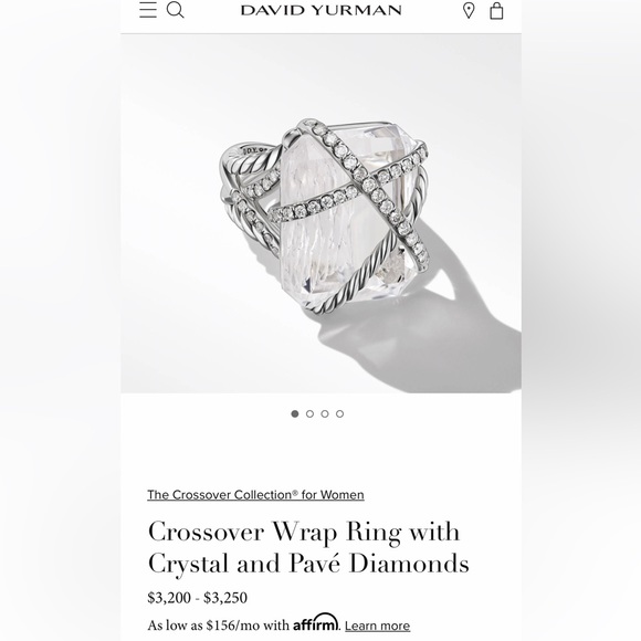 David Yurman Crossover Wrap Ring with Lemon Citrine and pavé diamonds - Picture 6 of 6